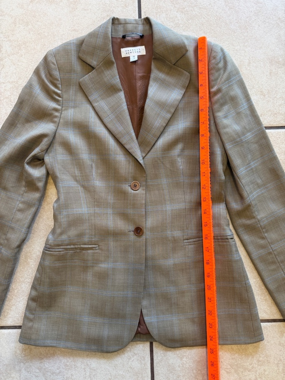 Barneys New York vintage Plaid 100% Wool Blazer - Picture 7 of 9